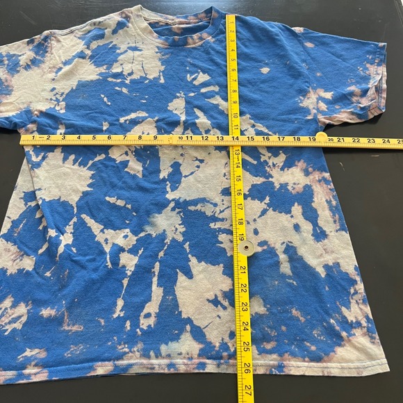 Mens‎ Blue Tie Dye T-Shirt Short Sleeve Casual Graphic Tee - Picture 4 of 4